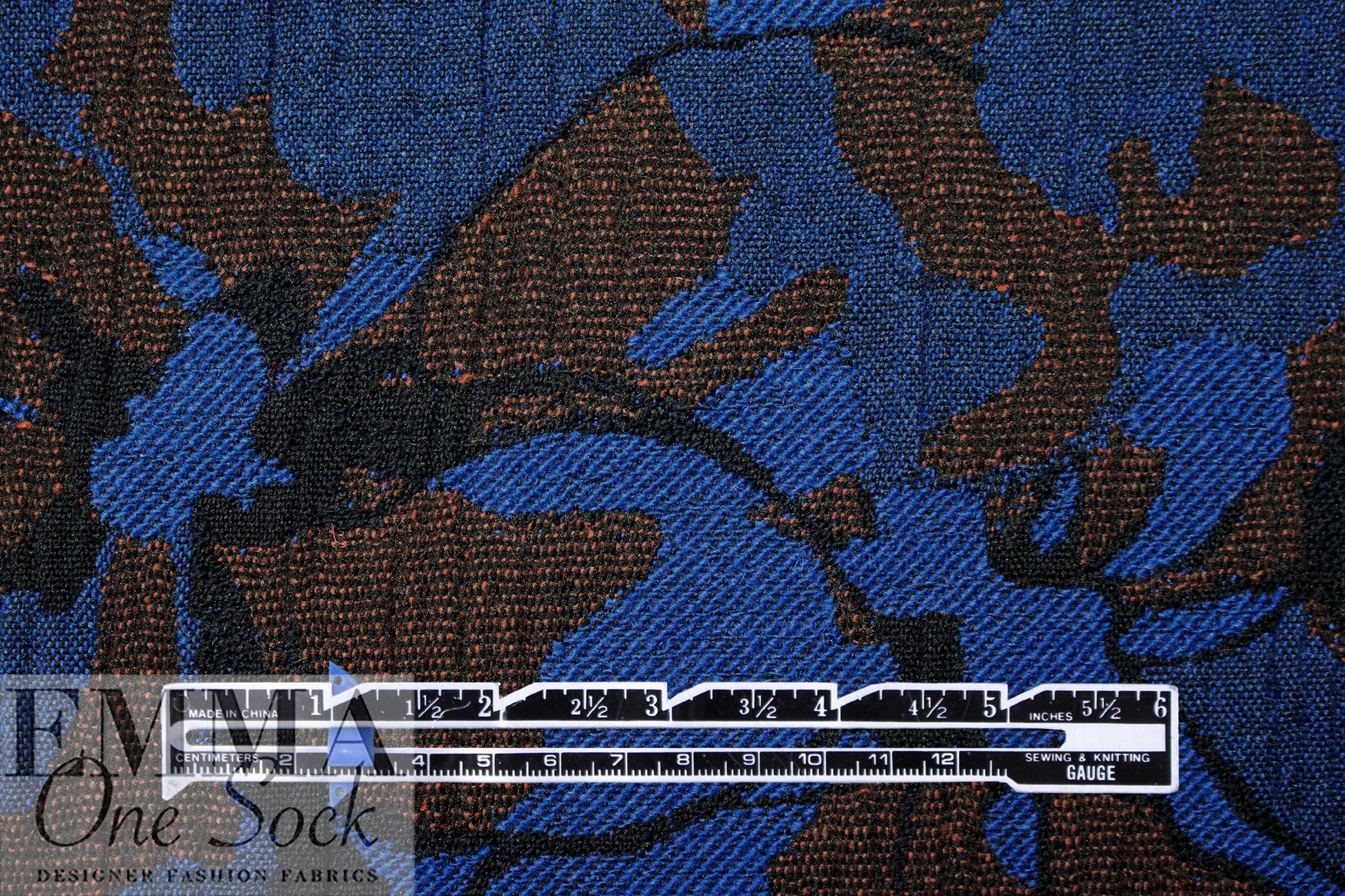Italian wool blend matelasse' woven - electric blue/friar 2.125 yds