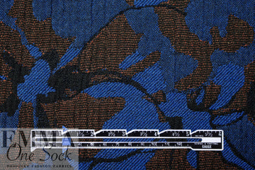 Italian wool blend matelasse' woven - electric blue/friar 2.125 yds