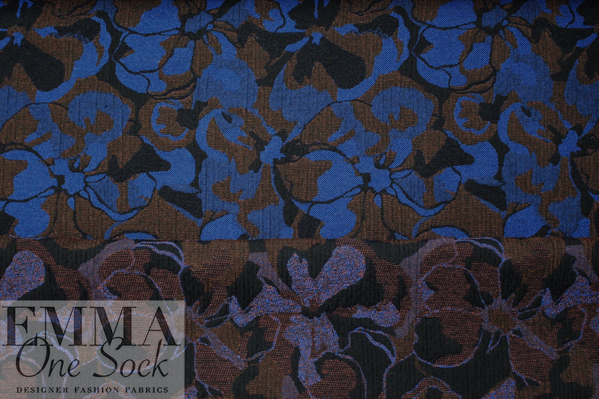 Italian wool blend matelasse' woven - electric blue/friar 2.125 yds