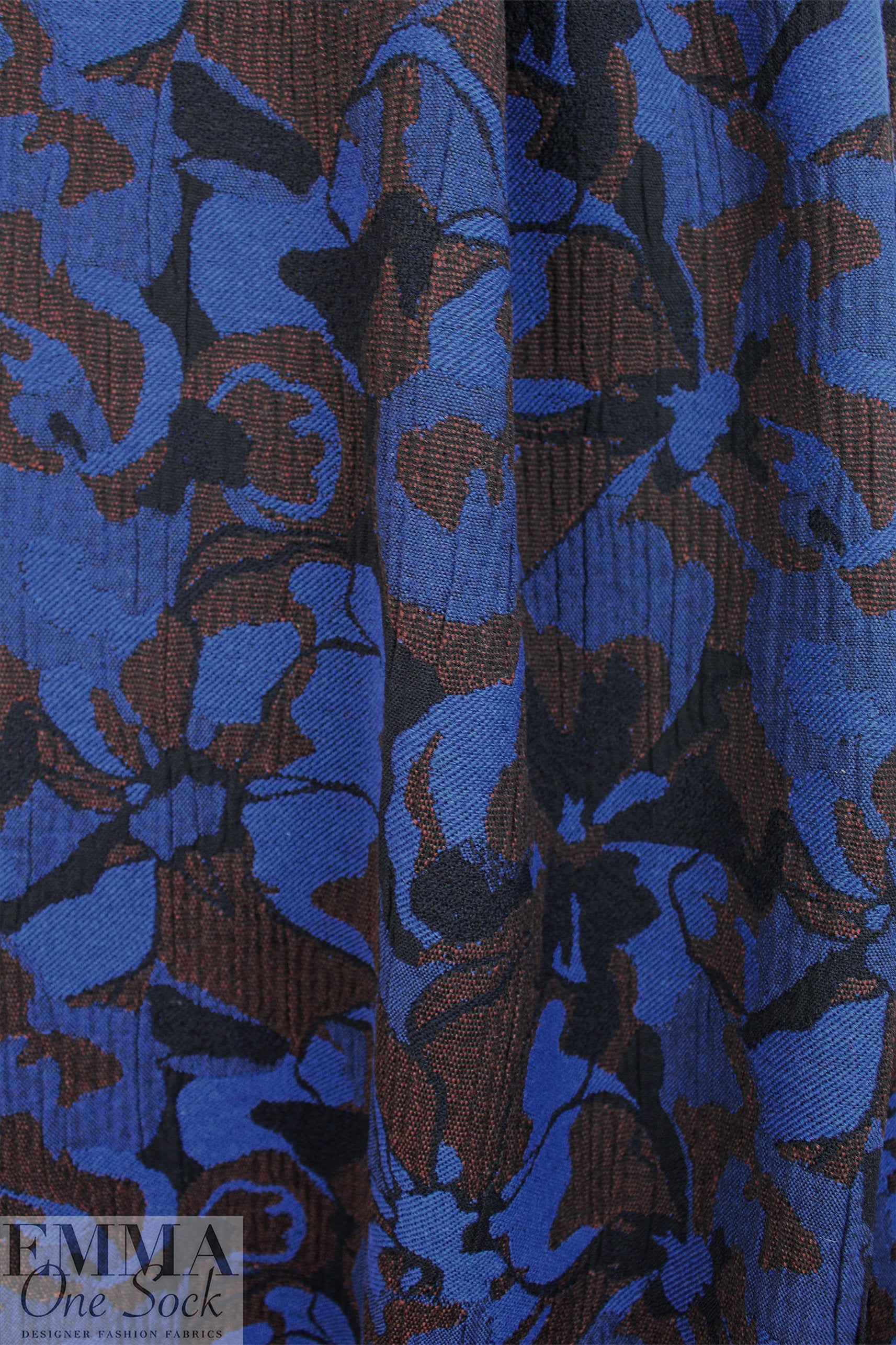 Italian wool blend matelasse' woven - electric blue/friar 2.125 yds