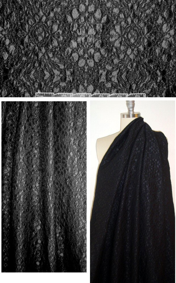 David Meister black on black textured silk brocade