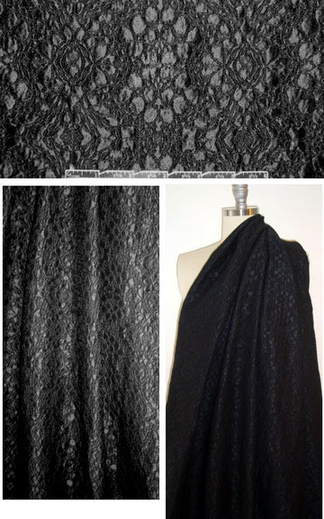 David Meister black on black textured silk brocade