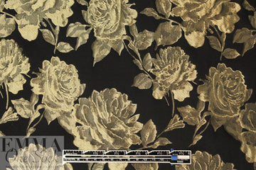 NY designer gold rose jacquard brocade