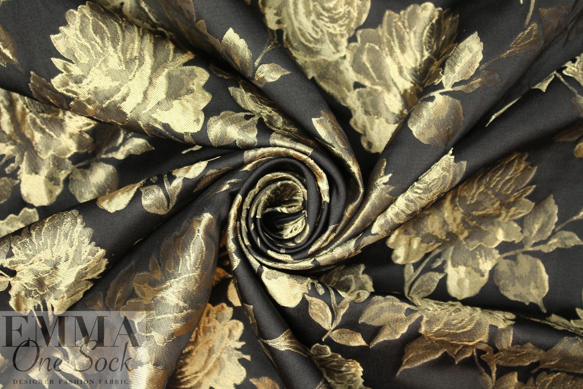 NY designer gold rose jacquard brocade 2 yd
