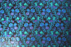 Italian vivid decorative floral on black brocade