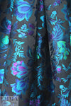 Italian vivid decorative floral on black brocade