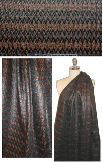Italian shades of brown chevron stretch brocade