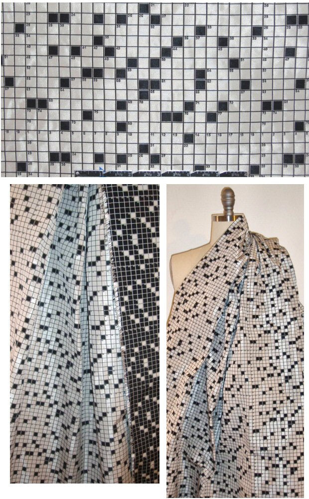 NY designer crossword puzzle jacquard brocade 1.875 yd
