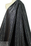 Italian silver/midnight foliage jacquard brocade suiting 2.5 yd