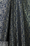 Italian silver/midnight foliage jacquard brocade suiting 2 yds