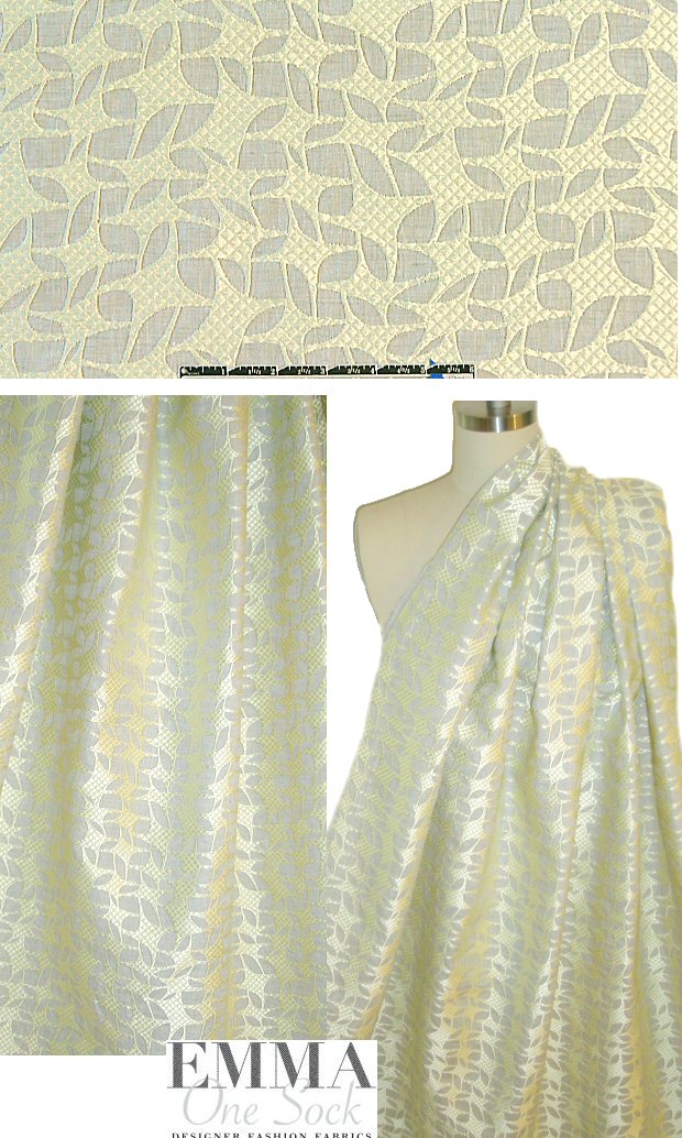 Italian quilty stars embroidered linen - limon/stone