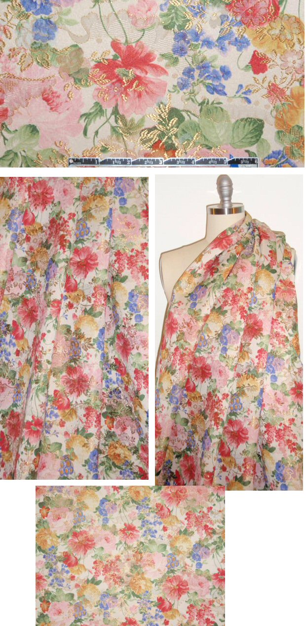 Italian floral with gold metallic brocade