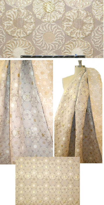 Reem Acr@ cream/gold medallion flower brocade