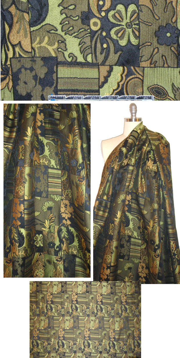 French jacqu. brocade - stylized floral graphic