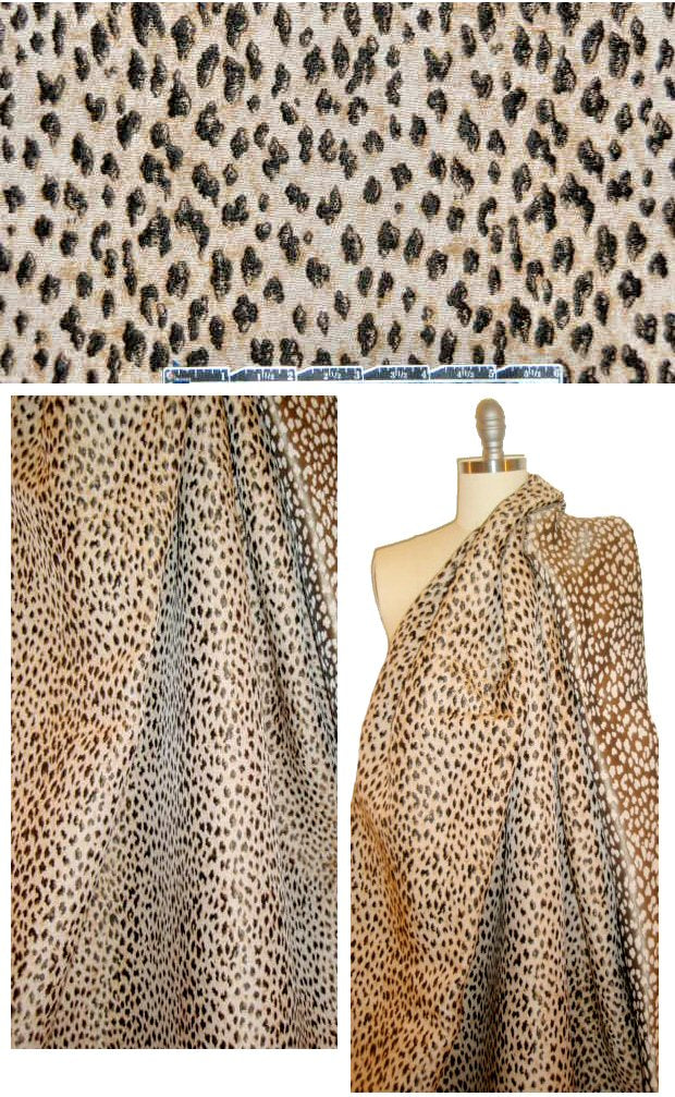 famous designer leopard spots jacquard brocade .70 yds