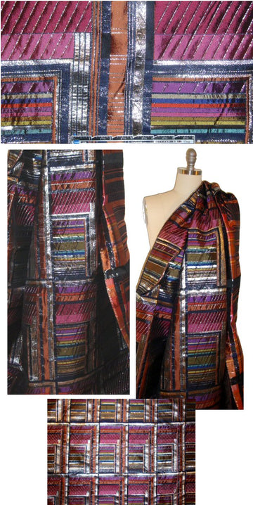 NY designer metallic jacqu. brocade - graphic jewel