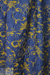 famous designer marine/dijon textured floral brocade