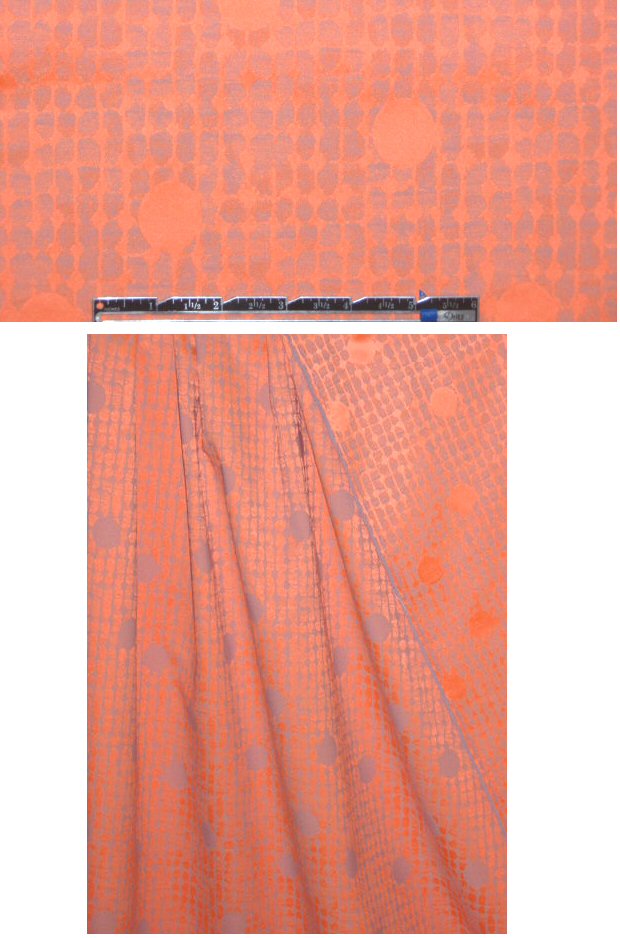 Italian neon orange graphic stretch jacquard