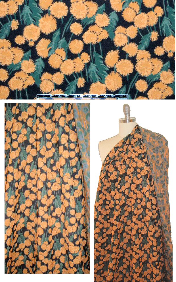 NY designer dimensional floral stretch brocade