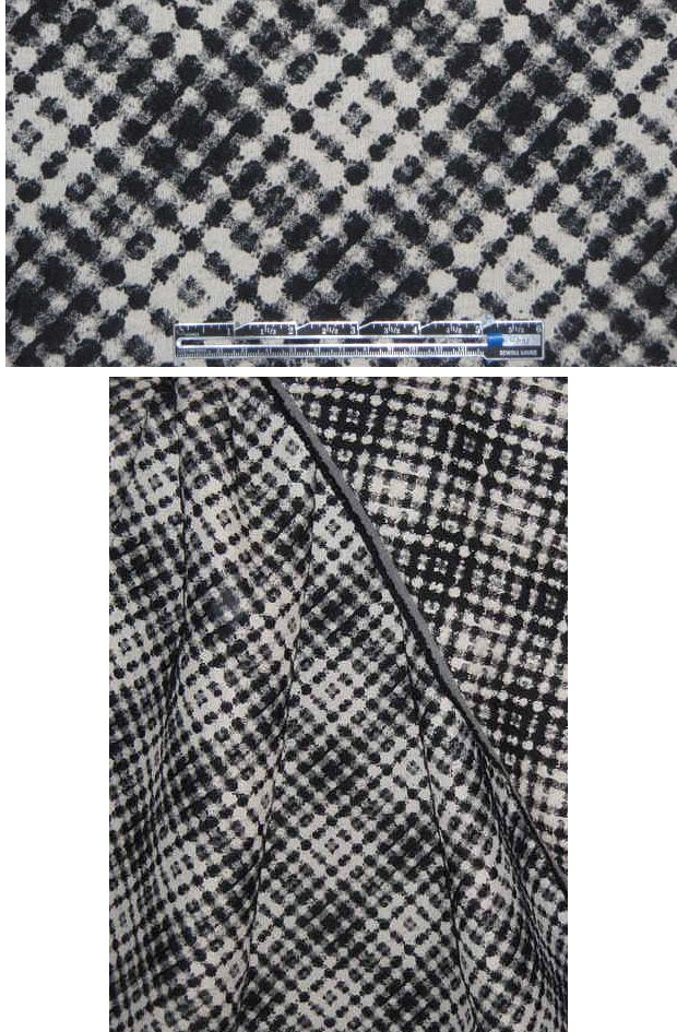 NY designer black/ecru ombre' plaid matelasse'