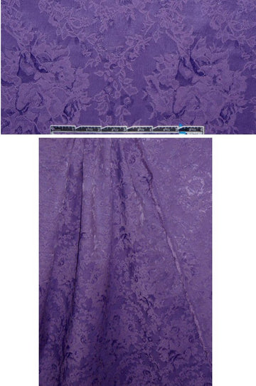 Italian floral stretch jacquard - purple