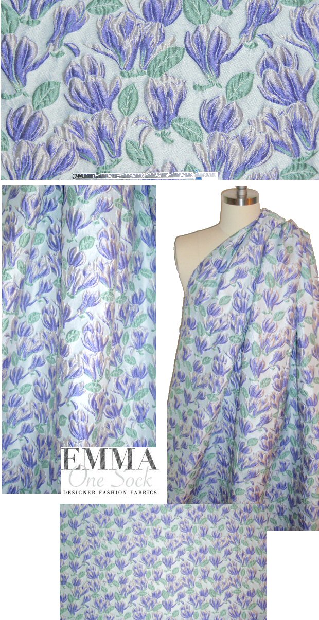 Italian lavender/neptune textured tulip brocade