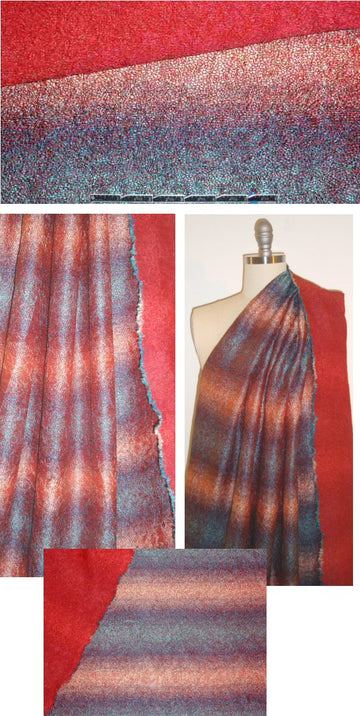 French red ombre' reversible matelasse' 1.625 yds