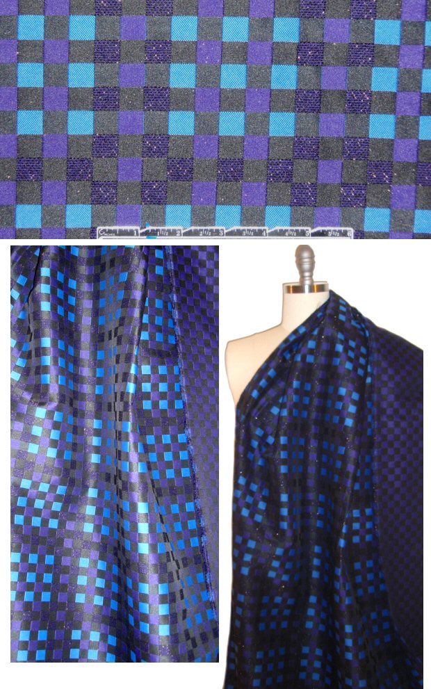 Italian purple/black/sapphire mosaic brocade
