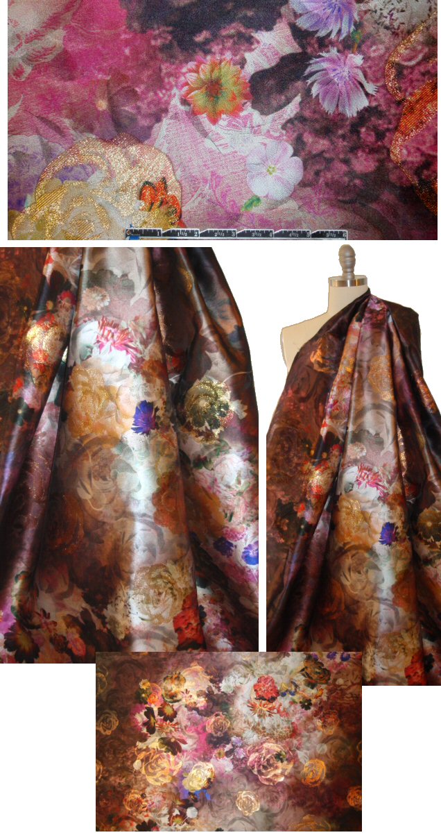 Italian silk/poly/metallic brocade - chiaroscuro 1.5 yd