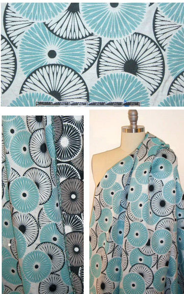 Italian stylized dandelion puffs jacquard brocade