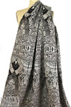 pendulum jacquard brocade panel woven - black/gray