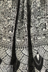 pendulum jacquard brocade panel woven - black/gray