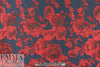 Carmen Marc Va1vo red rose border panel brocade 1.3 yds, One Panel.