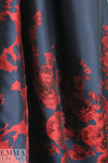 Carmen Marc Va1vo red rose border panel brocade 1.3 yds, One Panel.