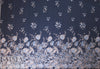 designer blue tulip border design panel brocade