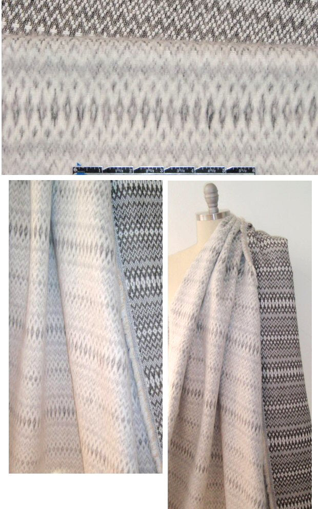Rebecca Tayl0r brushed fairisle woven - winter white/black