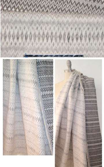 Rebecca Tayl0r brushed fairisle woven - winter white/black