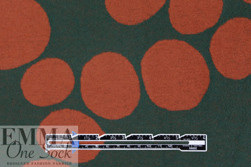 MTM organic cotton 'about a dot' sweater knit - bottle green/chili 1 yard