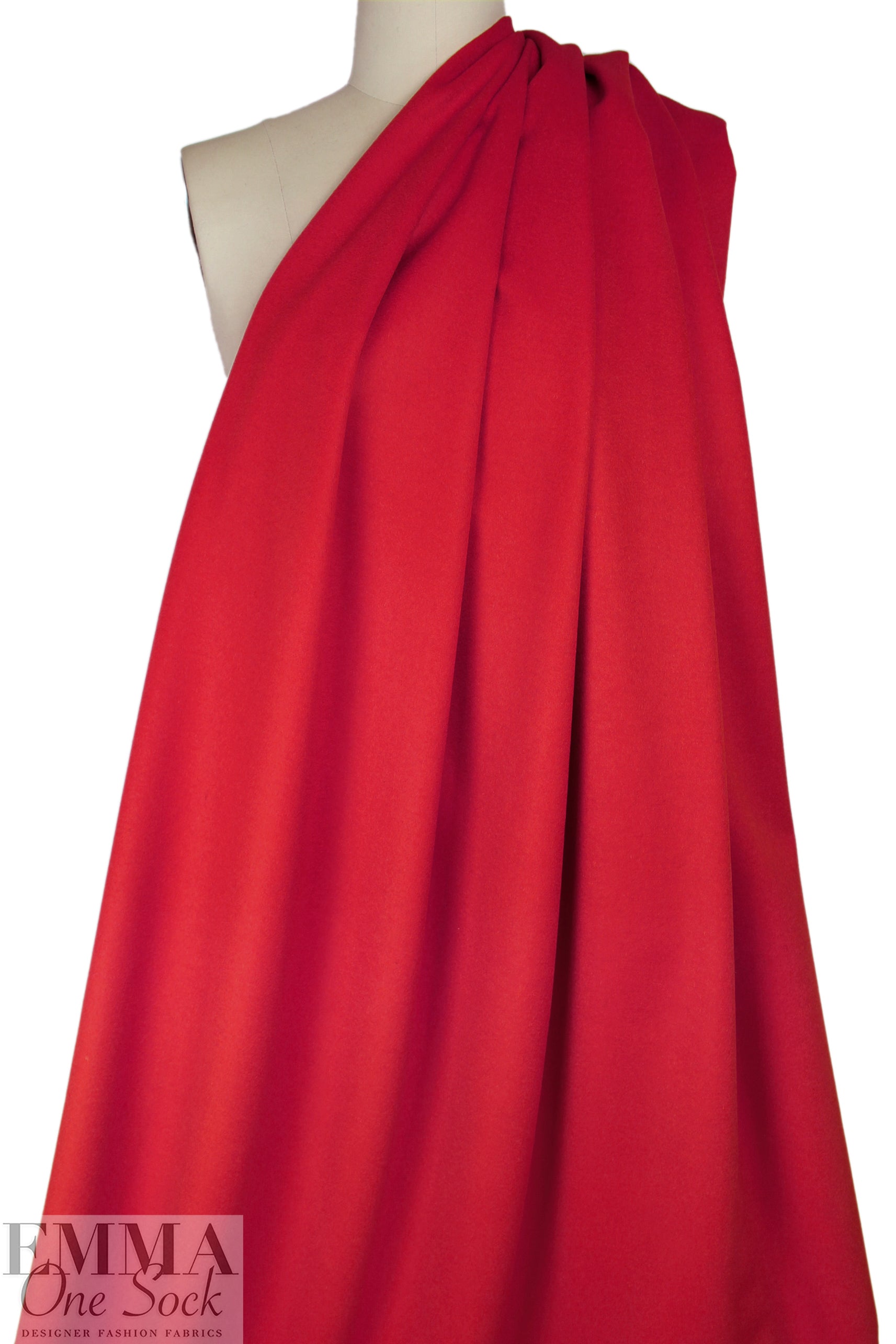 Oslo virgin wool brushed lightweight coating - scarlet