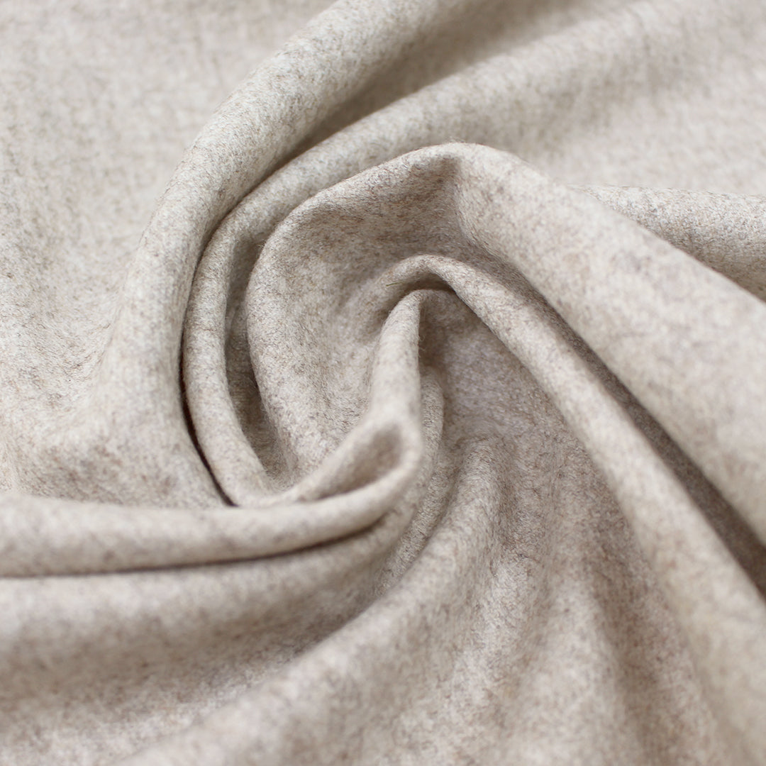 French wool blend brushed twill suiting - sand mélange 1.875 yds