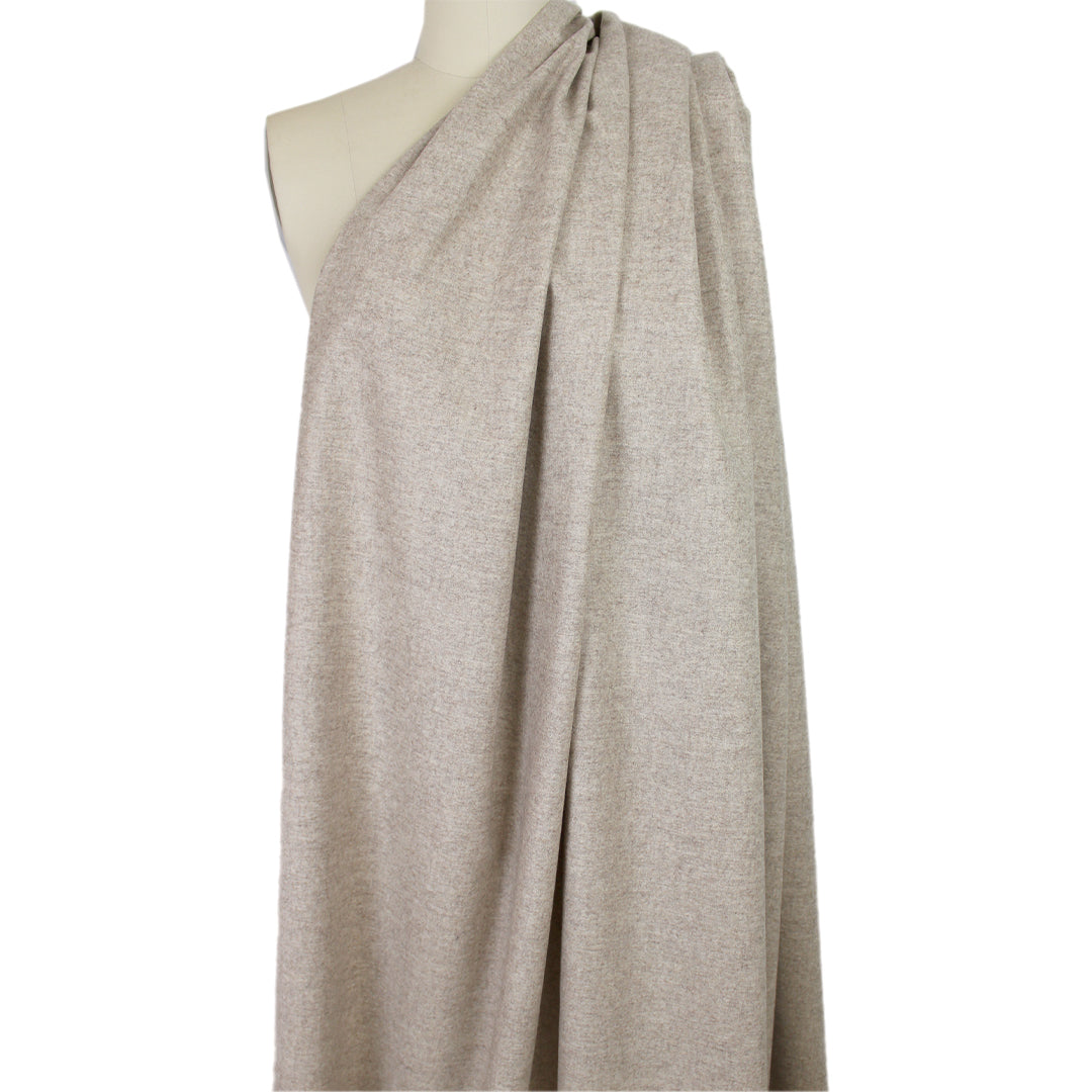 French wool blend brushed twill suiting - sand mélange 1.875 yds