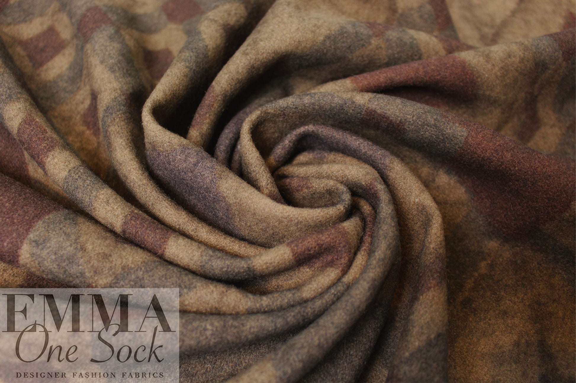 Italian 'misty diamonds' wool blend brushed double-face coating  2.125 yd