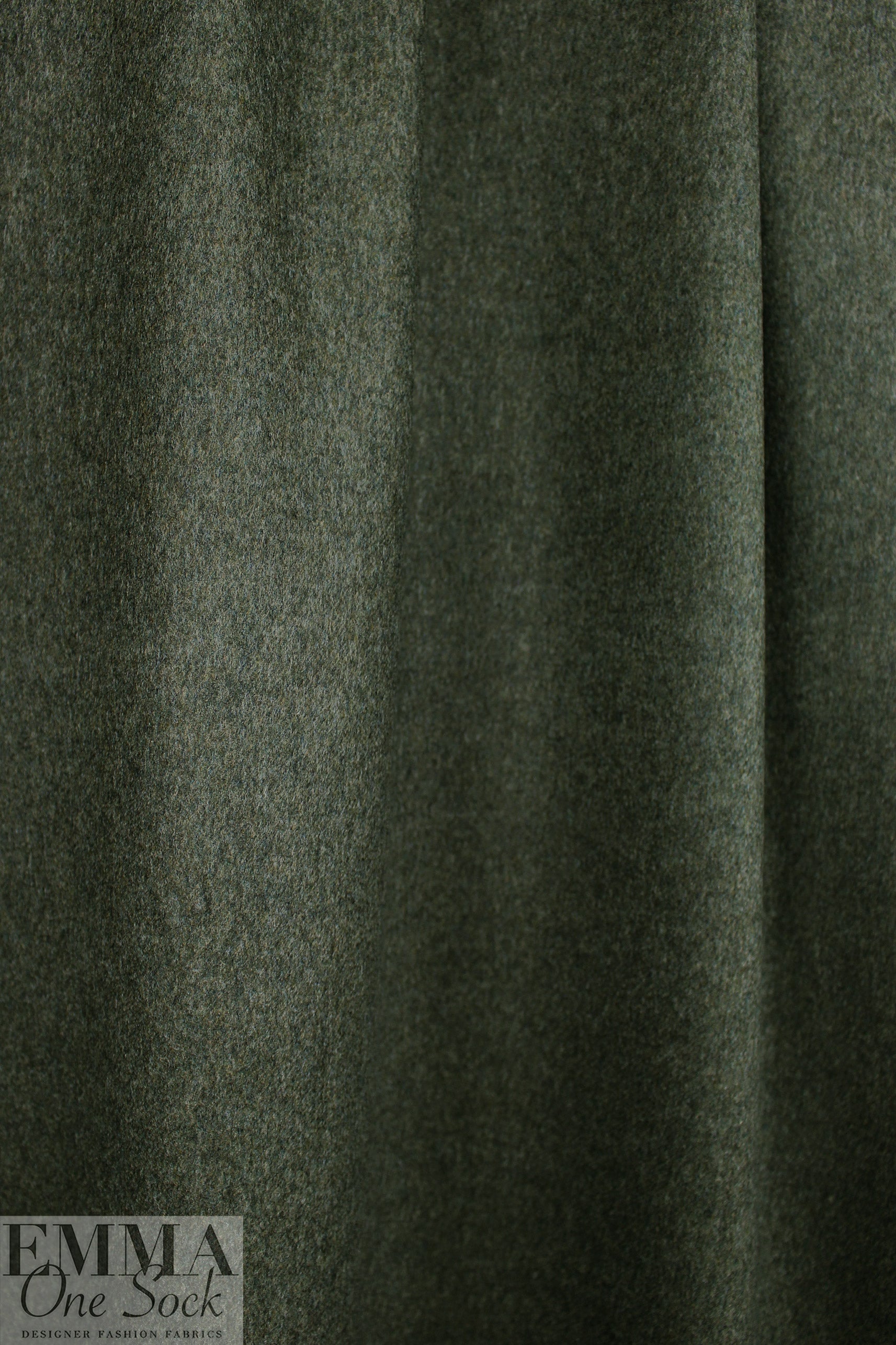 Italian all wool brushed twill suiting - olive heather 1.125 yd