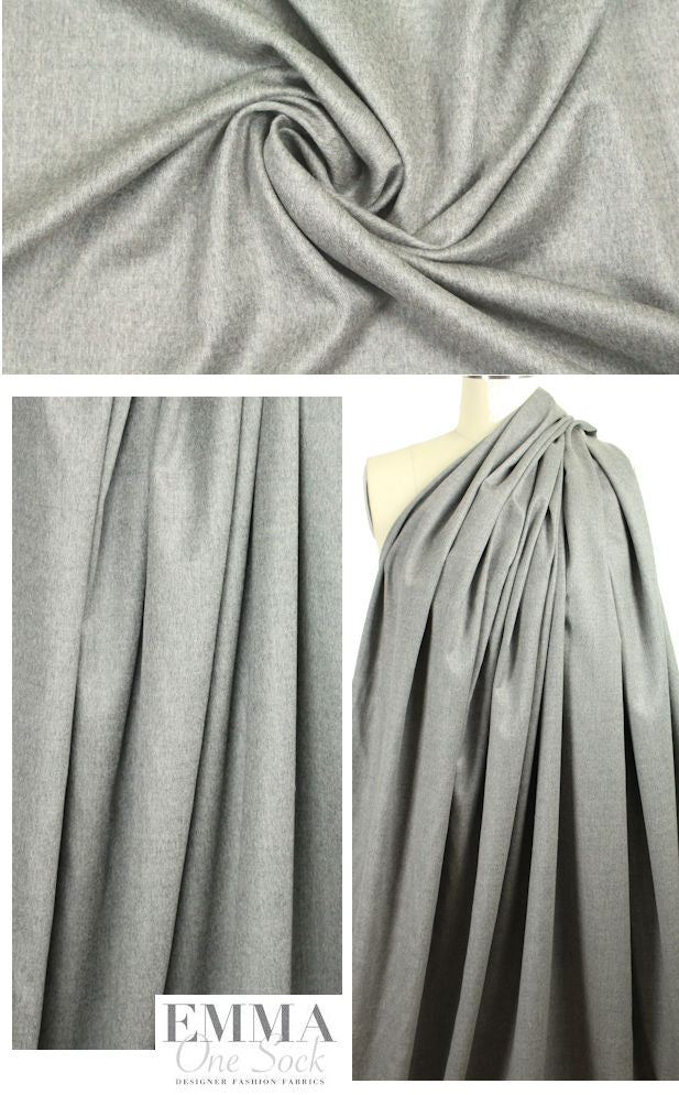 Italian brushed wool/cashmere woven - light gray