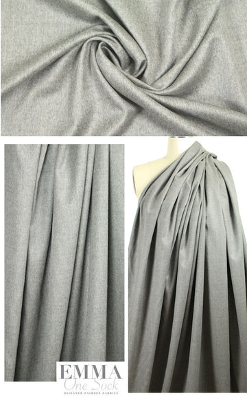 Italian brushed wool/cashmere woven - light gray