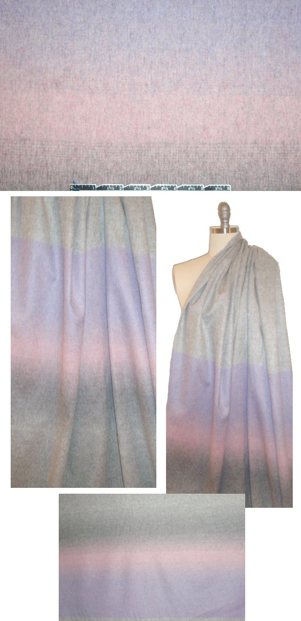 NY designer pastel ombre brushed wool panels 2 yd