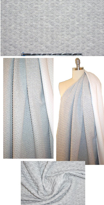 NY designer 3-ply gray textured dot sweatshirt knit