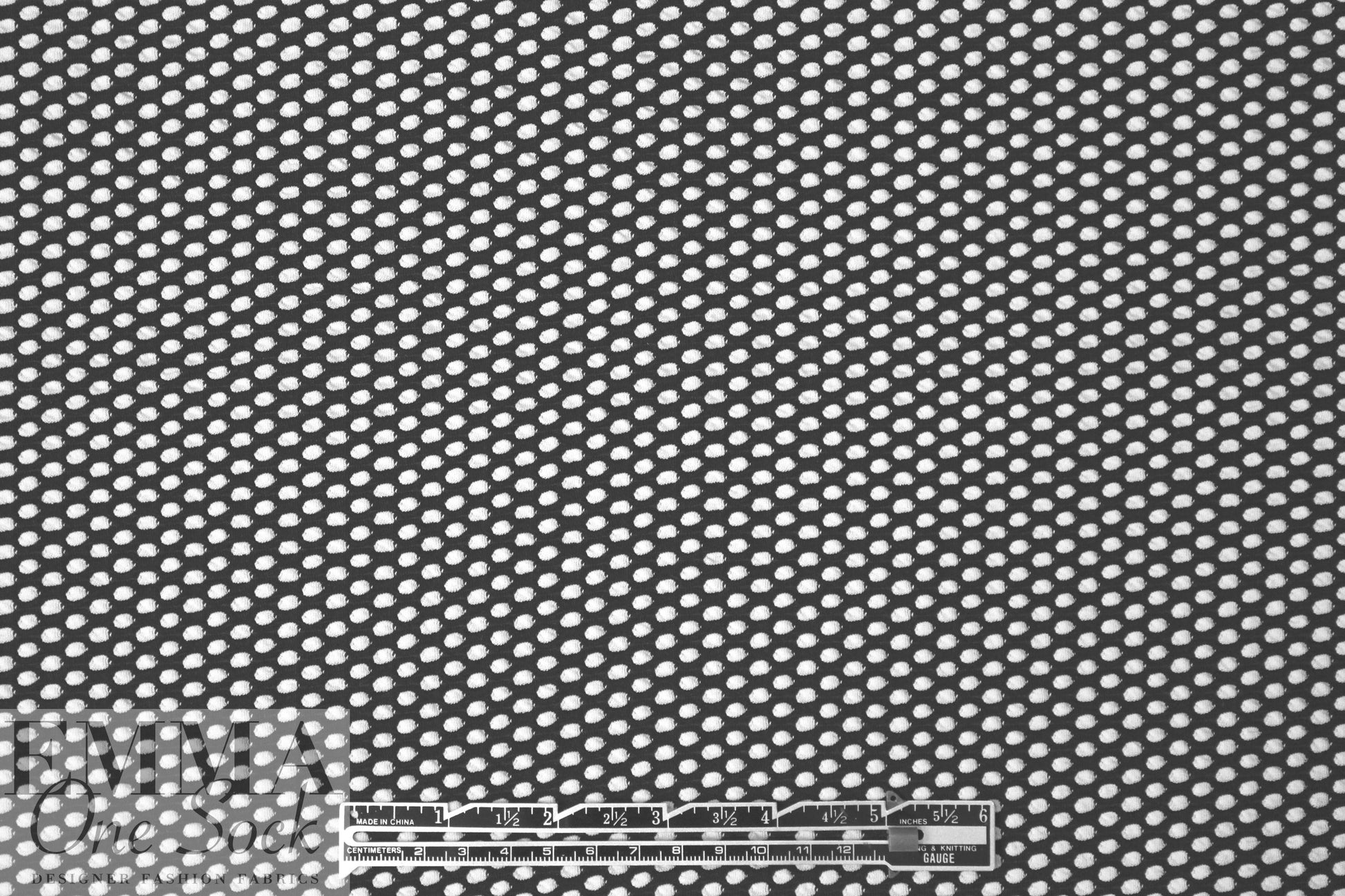 CA designer textured yarn-dye knit - black/white dot