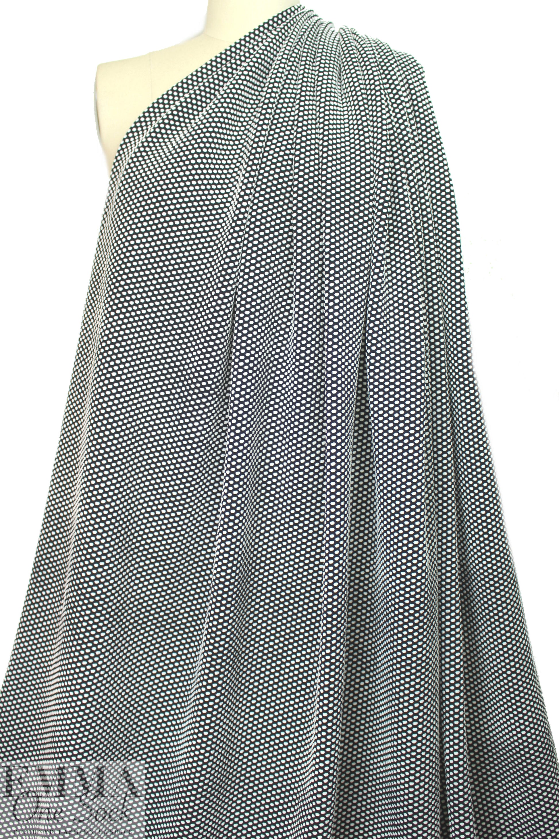 CA designer textured yarn-dye knit - black/white dot