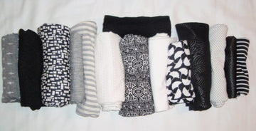 bundle, blk/wht/gray, 14 small cuts, 6 lbs